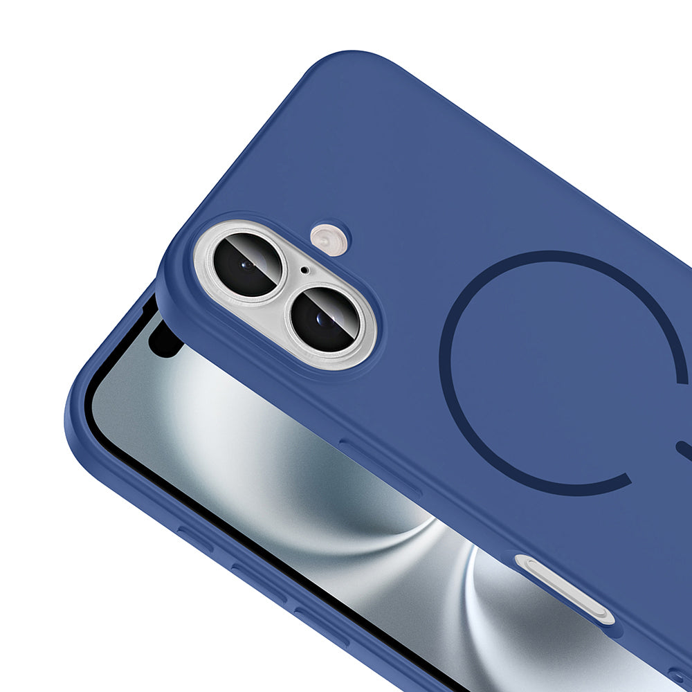 Apple iPhone 16 Kılıf M-safe Şarj Özellikli Zore Meta Kapak Rose Pembe