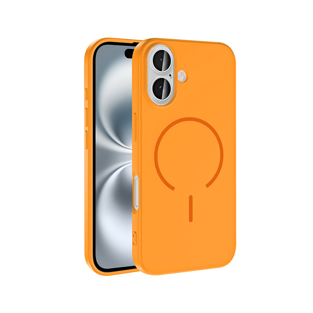 Apple iPhone 16 Kılıf M-safe Şarj Özellikli Zore Meta Kapak Mürdüm