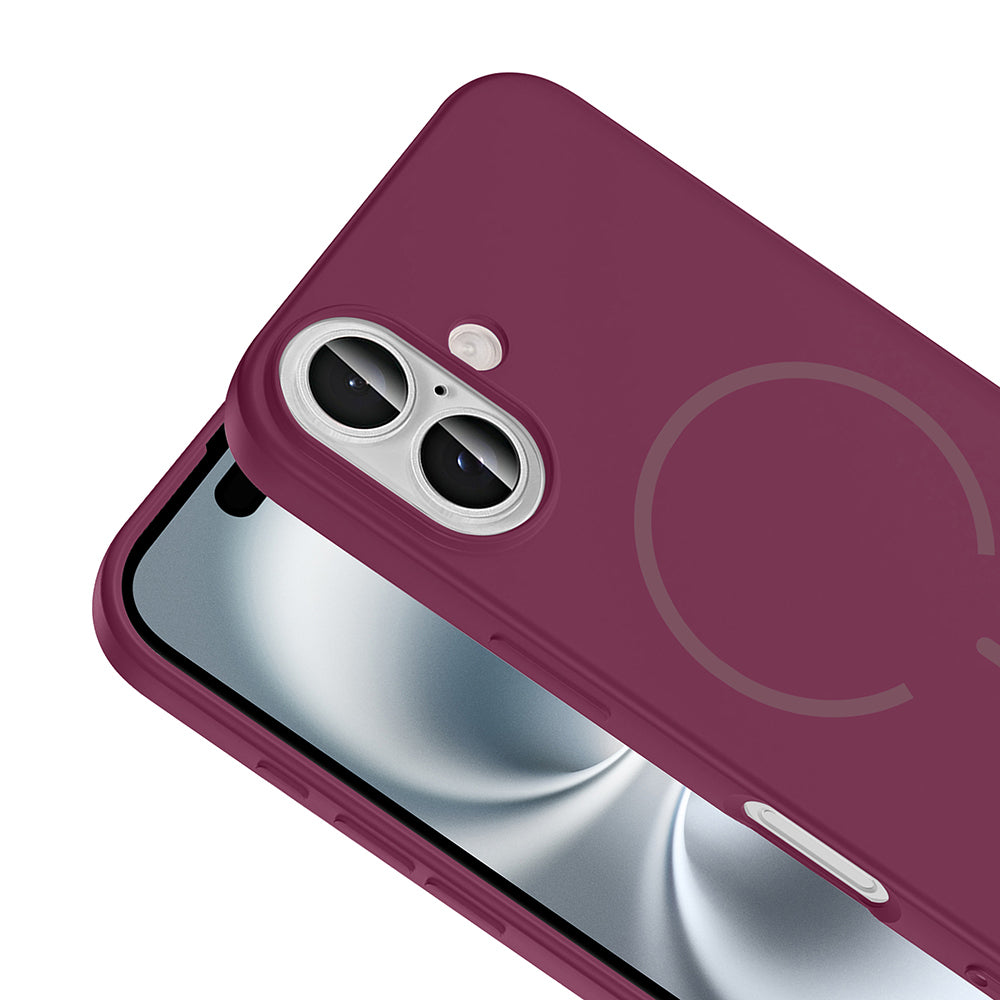 Apple iPhone 16 Kılıf M-safe Şarj Özellikli Zore Meta Kapak Lacivert