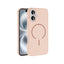 Apple iPhone 16 Kılıf M-safe Şarj Özellikli Zore Meta Kapak Rose Pembe