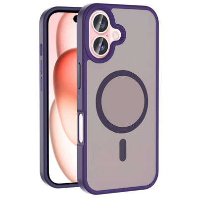 Apple iPhone 16 Kılıf M-safe Şarj Özellikli Mat Arka Yüzey Zore Sio Kapak Sarı