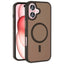 Apple iPhone 16 Kılıf M-safe Şarj Özellikli Mat Arka Yüzey Zore Sio Kapak Rose Brown