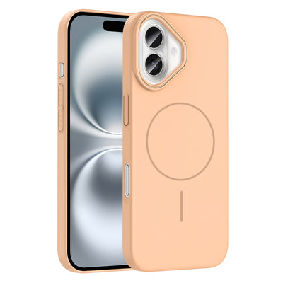 Apple iPhone 16 Kılıf M-safe Şarj Özellikli Zore Ruby Sert Kapak Desert Titanyum