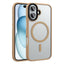 Apple iPhone 16 Kılıf Mat Arka Yüzey Wireless Şarj Özellikli Zore Flet M-safe Kapak Desert Titanyum