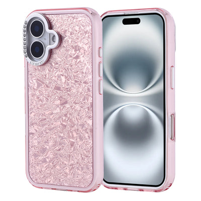 Apple iPhone 16 Kılıf Taşlı Tasarımlı  Zore Kapi Kapak Pembe