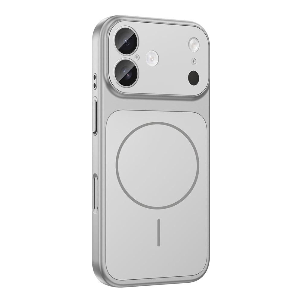 Apple iPhone 16 Kılıf Zore M-Safe Şarj Özellikli Kamera Korumalı Formen Kapak Gümüş