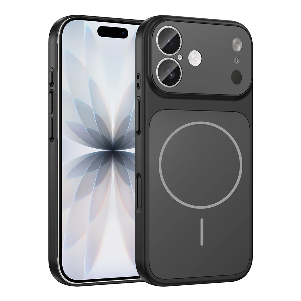 Apple iPhone 16 Kılıf Zore M-Safe Şarj Özellikli Kamera Korumalı Formen Kapak Siyah