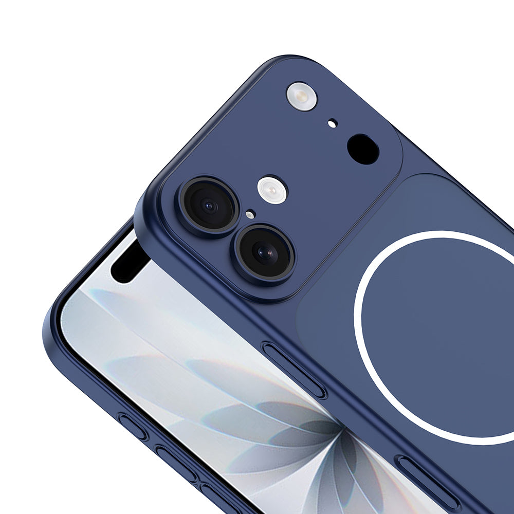 Apple iPhone 16 Kılıf Zore M-Safe Şarj Özellikli Kamera Korumalı Spark Kapak Gümüş