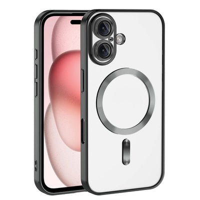 Apple iPhone 16 Plus Kılıf Kamera Korumalı M-safe Wireless Şarj Özellikli Zore Demre Kapak Rose Gold