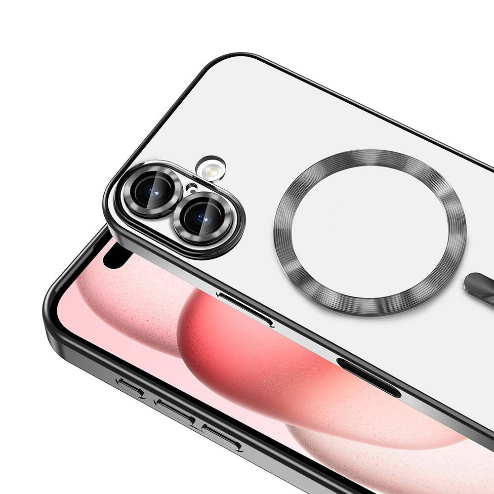 Apple iPhone 16 Plus Kılıf Kamera Korumalı M-safe Wireless Şarj Özellikli Zore Demre Kapak Sierra Mavi