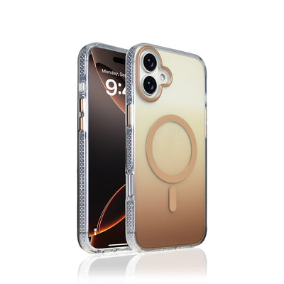 Apple iPhone 16 Plus Kılıf M-safe Şarj Özellikli Transparan Renk Geçişli Zore Toros Kapak Gri