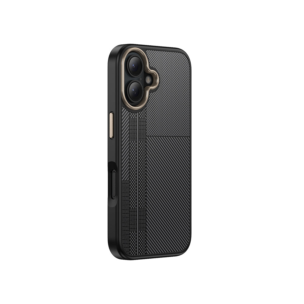 Apple iPhone 16 Plus Kılıf M-safe Şarj Özellikli Karbon Fiber Görünümlü Zore Antina Kapak Siyah-Yeşil