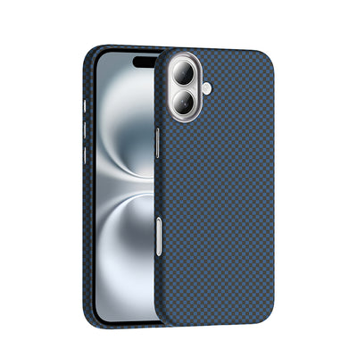 Apple iPhone 16 Plus Kılıf M-safe Şarj Özellikli Karbon Fiber Görünümlü Zore Gros Kapak Lacivert