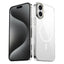 Apple iPhone 16 Plus Kılıf M-safe Şarj Özellikli Şeffaf Cam Arka Yüzey Zore G-Glass Kapak Şeffaf