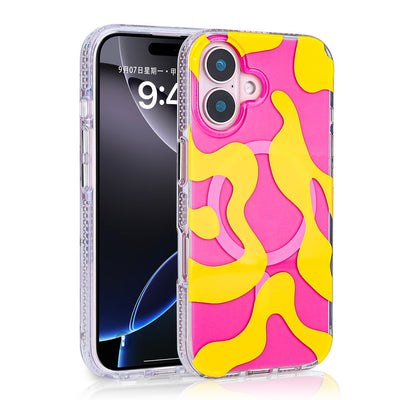 Apple iPhone 16 Plus Kılıf M-safe Şarj Özellikli Zore Stilo Kapak Pembe-Mavi