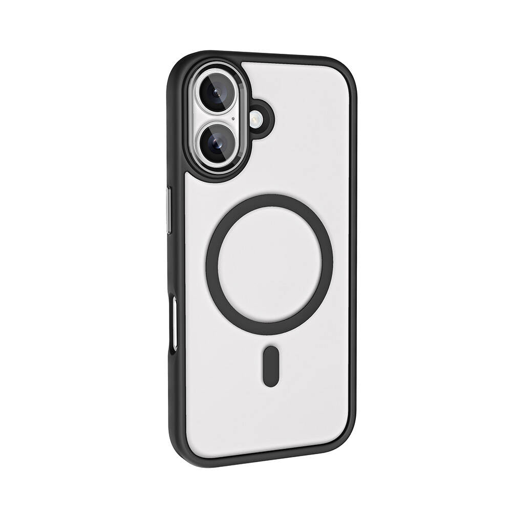 Apple iPhone 16 Plus Kılıf Wireless Şarj Özellikli Zore Krom M-safe Silikon Kapak Rose Brown