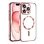 Apple iPhone 16 Pro Kılıf Kamera Korumalı M-safe Wireless Şarj Özellikli Zore Demre Kapak Rose Gold