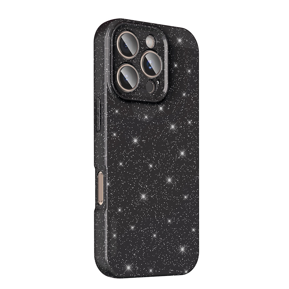 Apple iPhone 16 Pro Kılıf Kamera Korumalı Simli Lüks Zore Koton Kapak Siyah