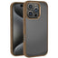 Apple iPhone 16 Pro Kılıf Karbon Fiber Görünümlü Parlak Kamera Çerçeveli Zore Venus Kapak Rose Brown