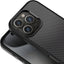 Apple iPhone 16 Pro Kılıf Karbon Fiber Görünümlü Parlak Kamera Çerçeveli Zore Venus Kapak Rose Brown