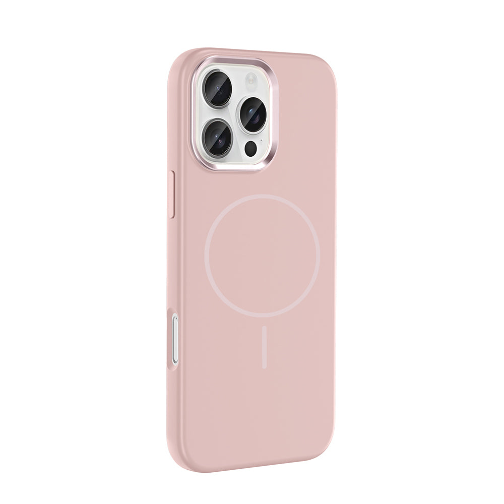 Apple iPhone 16 Pro Kılıf M-Safe Şarj Özellikli Metal Kamera Çerçeveli Zore Edi Silikon Kapak Lila
