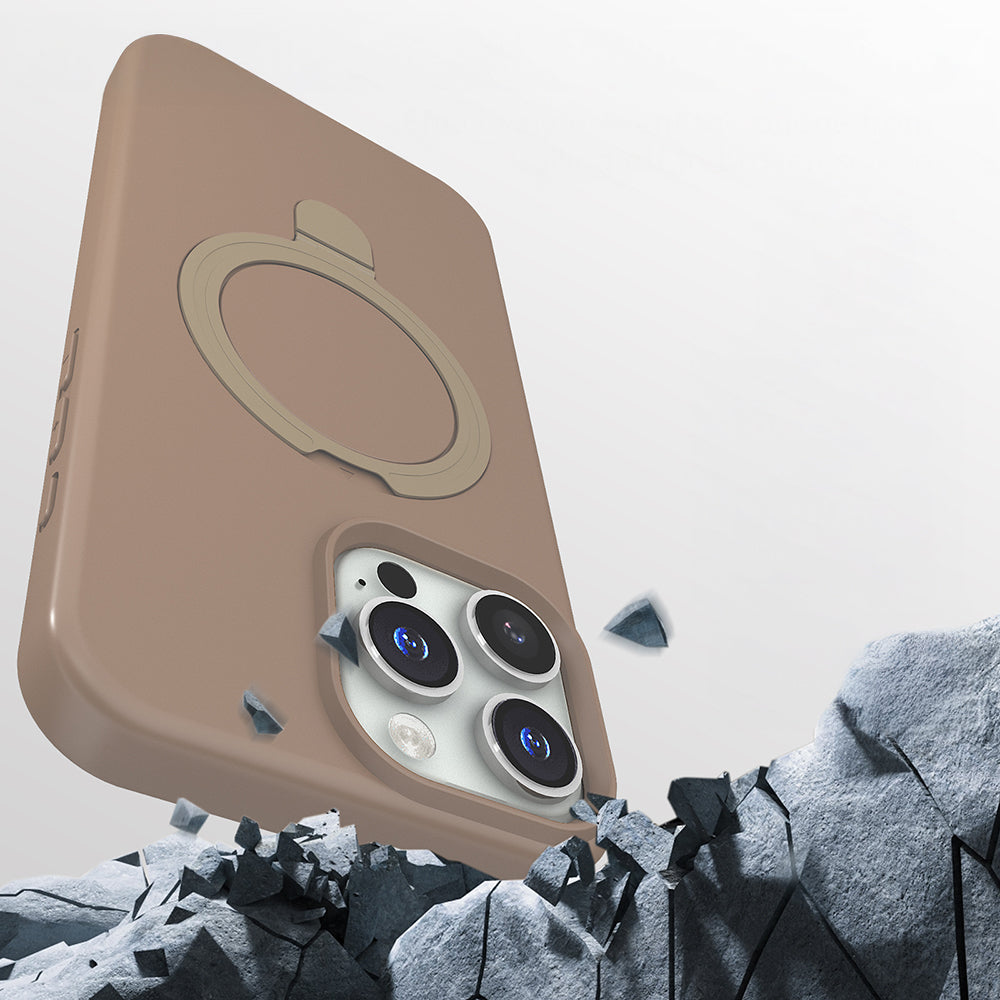 Apple iPhone 16 Pro Kılıf M-safe Şarj Özellikli Standlı Zore Samara Kapak Siyah