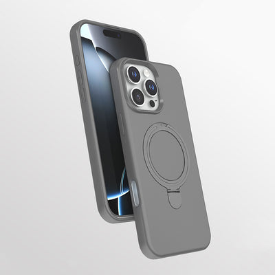 Apple iPhone 16 Pro Kılıf M-safe Şarj Özellikli Standlı Zore Samara Kapak Siyah