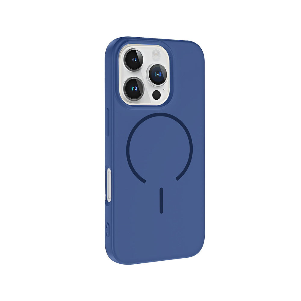 Apple iPhone 16 Pro Kılıf M-safe Şarj Özellikli Zore Meta Kapak Kahverengi