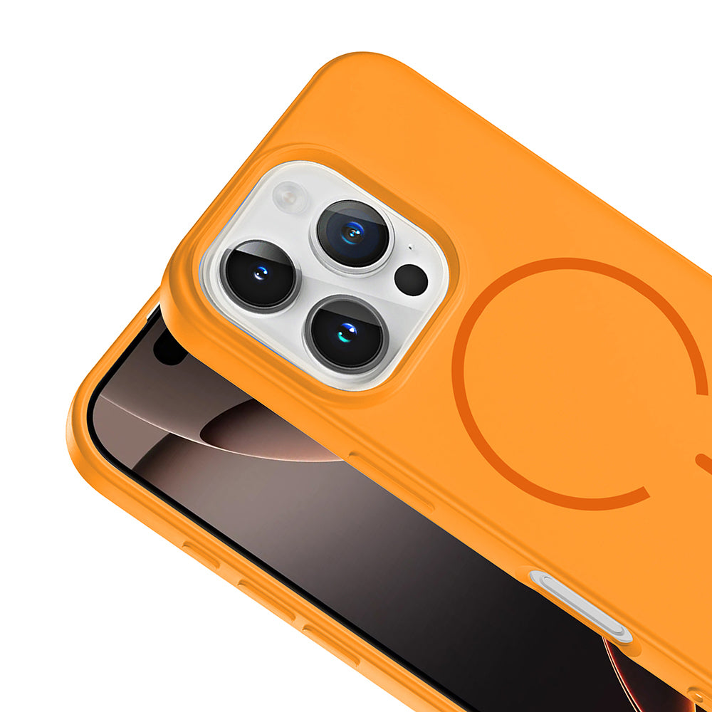 Apple iPhone 16 Pro Kılıf M-safe Şarj Özellikli Zore Meta Kapak Rose Pembe