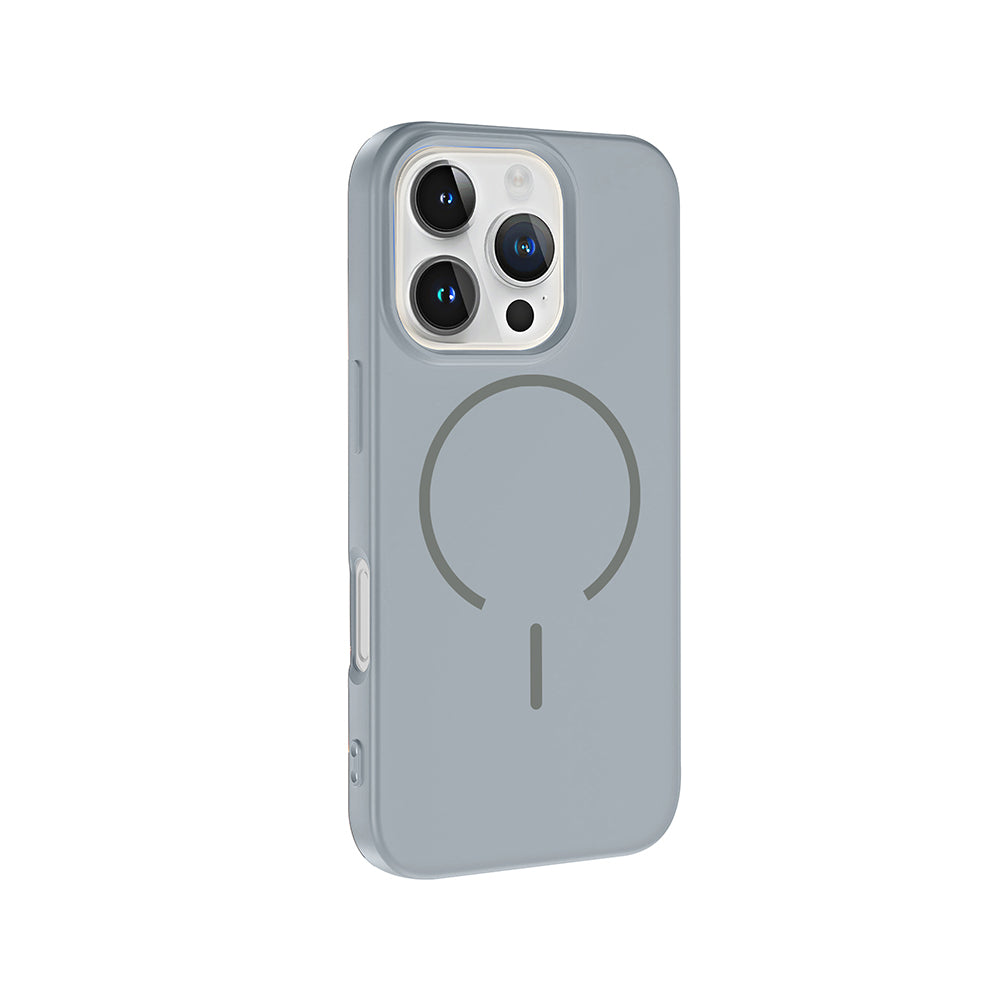 Apple iPhone 16 Pro Kılıf M-safe Şarj Özellikli Zore Meta Kapak Turuncu
