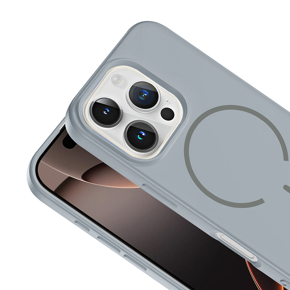 Apple iPhone 16 Pro Kılıf M-safe Şarj Özellikli Zore Meta Kapak Siyah