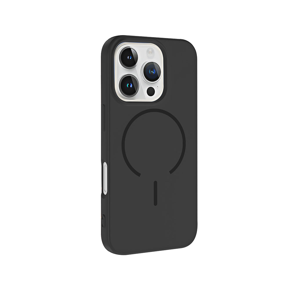 Apple iPhone 16 Pro Kılıf M-safe Şarj Özellikli Zore Meta Kapak Lacivert
