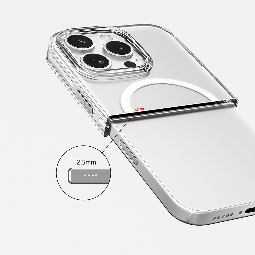 Apple iPhone 16 Pro Kılıf M-safe Şarj Özellikli Kamera Korumalı Zore Kripto Kapak Şeffaf