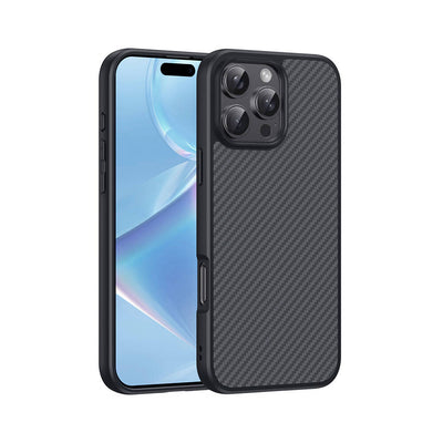Apple iPhone 16 Pro Kılıf M-safe Şarj Özellikli Karbon Fiber Tasarımlı Zore Elnino Kapak Siyah