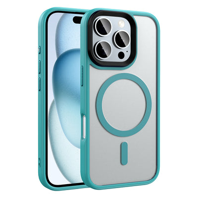 Apple iPhone 16 Pro Kılıf Mat Arka Yüzey Wireless Şarj Özellikli Zore Flet M-safe Kapak Rose Brown