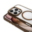 Apple iPhone 16 Pro Kılıf Wireless Şarj Özellikli Zore Krom M-safe Silikon Kapak Rose Brown