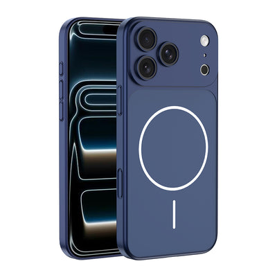 Apple iPhone 16 Pro Kılıf Zore M-Safe Şarj Özellikli Kamera Korumalı Spark Kapak Turuncu