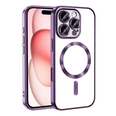 Apple iPhone 16 Pro Max Kılıf Kamera Korumalı M-safe Wireless Şarj Özellikli Zore Demre Kapak Derin Mor