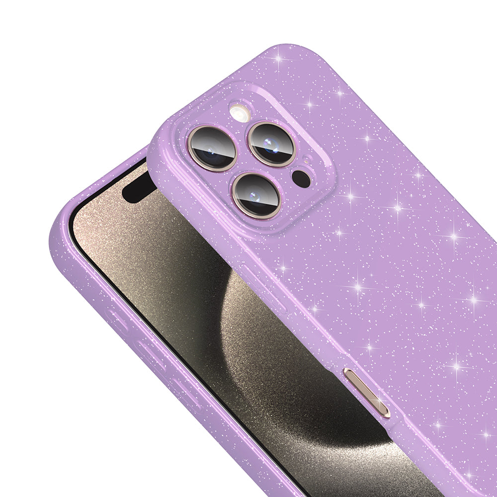 Apple iPhone 16 Pro Max Kılıf Kamera Korumalı Simli Lüks Zore Koton Kapak Lila