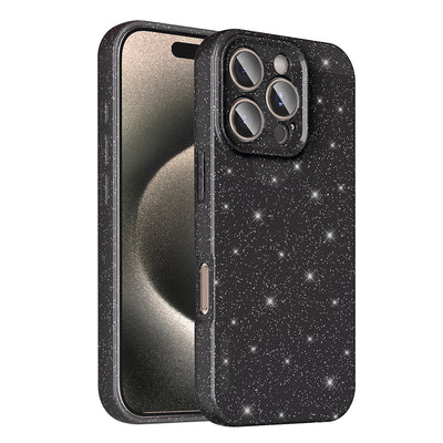 Apple iPhone 16 Pro Max Kılıf Kamera Korumalı Simli Lüks Zore Koton Kapak Siyah