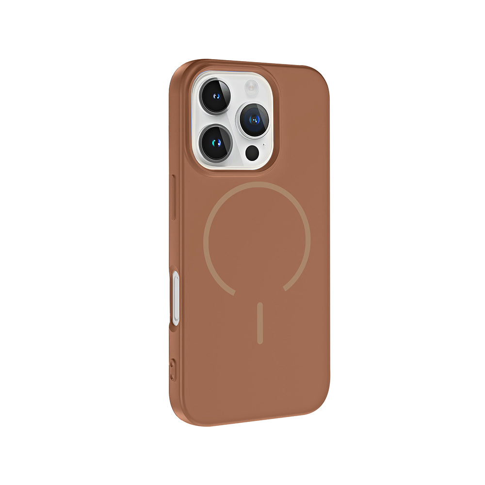 Apple iPhone 16 Pro Max Kılıf M-safe Şarj Özellikli Zore Meta Kapak Titanyum-Gri