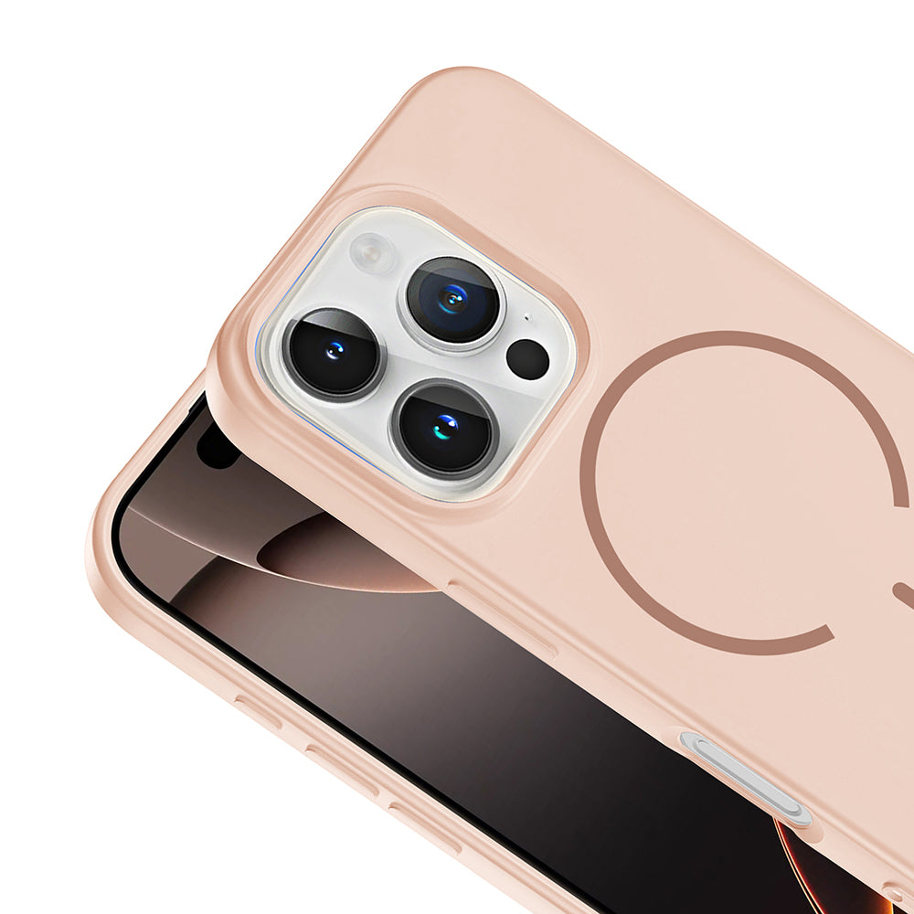 Apple iPhone 16 Pro Max Kılıf M-safe Şarj Özellikli Zore Meta Kapak Kahverengi