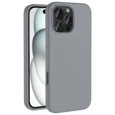 Apple iPhone 16 Pro Max Kılıf M-safe Şarj Özellikli Sıvı Teknolojili Silinebilir Sert Zore Kivi Kapak Natürel Titanyum