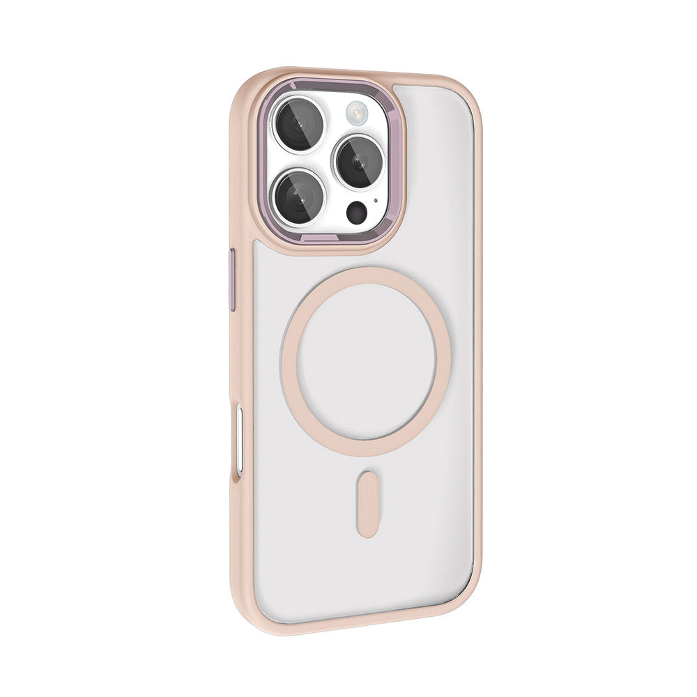 Apple iPhone 16 Pro Max Kılıf Wireless Şarj Özellikli Zore Krom M-safe Silikon Kapak Yeşil