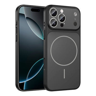 Apple iPhone 16 Pro Max Kılıf Zore M-Safe Şarj Özellikli Kamera Korumalı Formen Kapak Turuncu