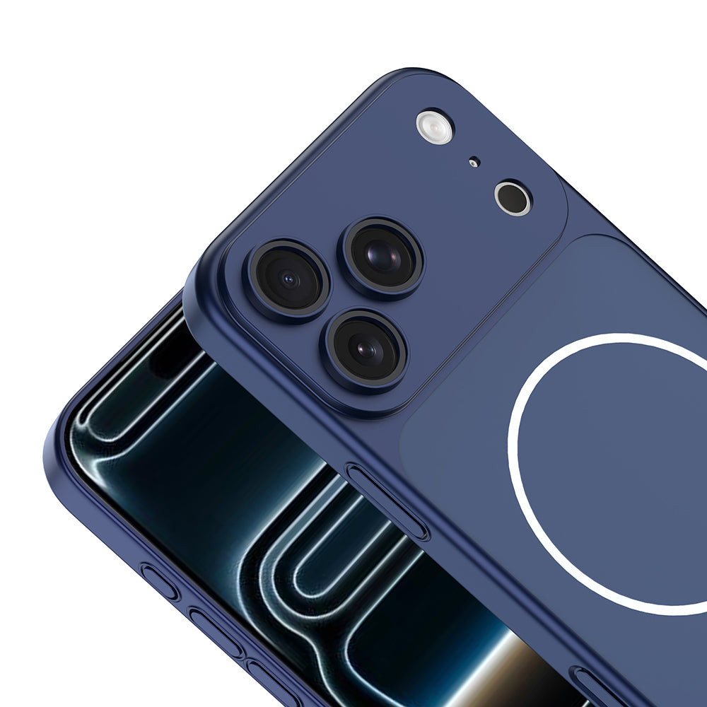 Apple iPhone 16 Pro Max Kılıf Zore M-Safe Şarj Özellikli Kamera Korumalı Spark Kapak Turuncu