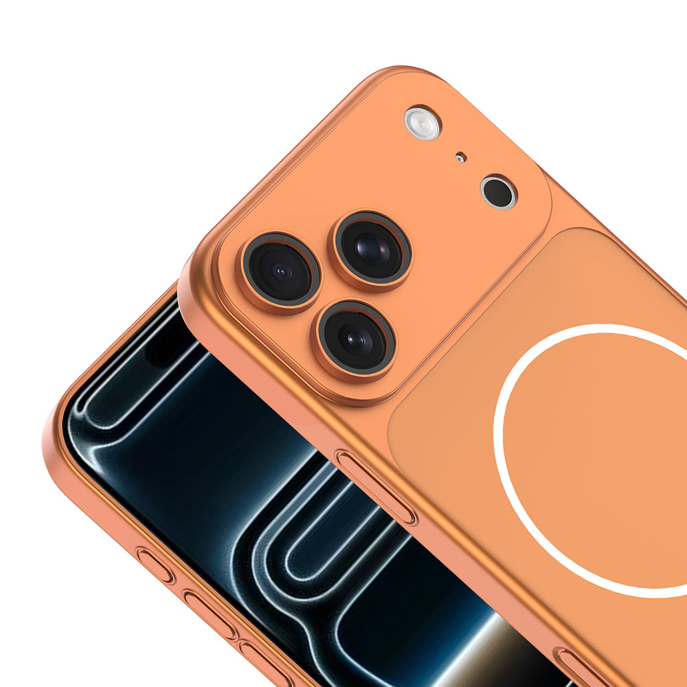 Apple iPhone 16 Pro Max Kılıf Zore M-Safe Şarj Özellikli Kamera Korumalı Spark Kapak Gümüş