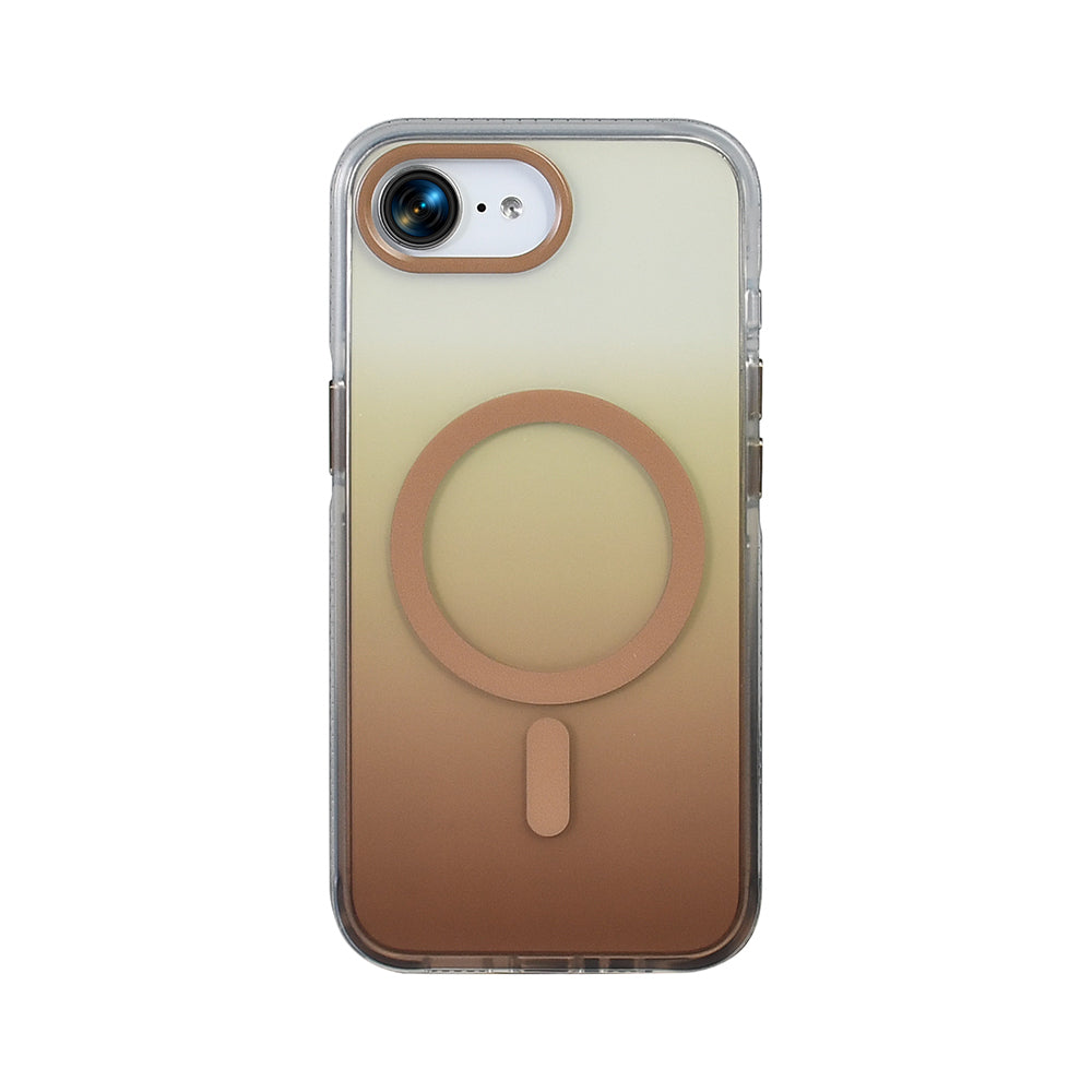Apple iPhone 16E Kılıf M-safe Şarj Özellikli Transparan Renk Geçişli Zore Toros Kapak Rose Gold