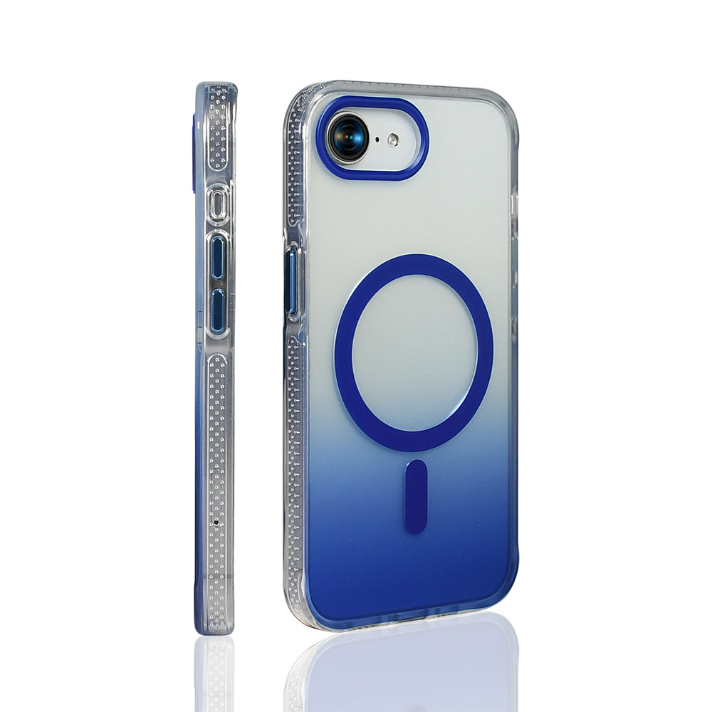 Apple iPhone 16E Kılıf M-safe Şarj Özellikli Transparan Renk Geçişli Zore Toros Kapak Rose Pembe