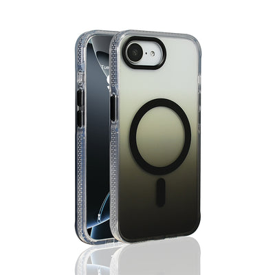 Apple iPhone 16E Kılıf M-safe Şarj Özellikli Transparan Renk Geçişli Zore Toros Kapak Siyah